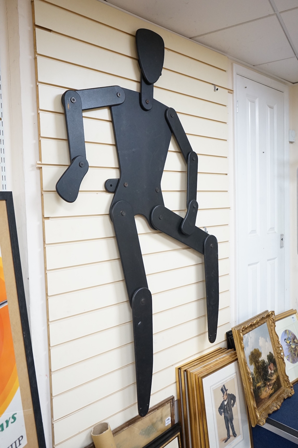 A 20th century articulated Artist's profile model, approximately 178cm high